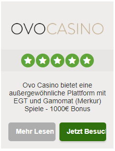 OVO Casino Bonus