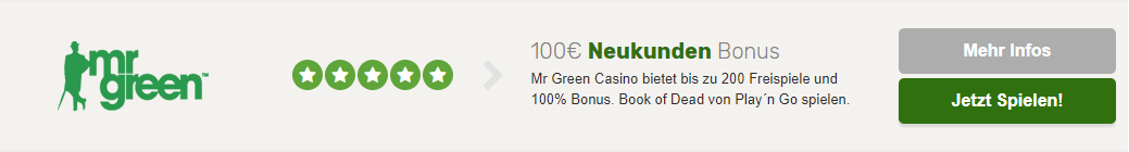 Mr Green Casino anmelden