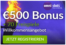 Omni Slots Bonus für Stakelogic und Gamomat