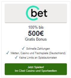Cbet Bonus Umsatzlos