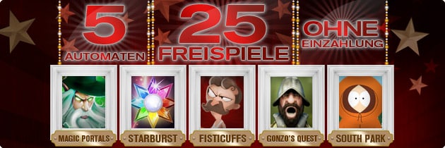 25 Freispiele ohne Einzahlung