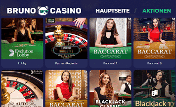 Bruno Casino Live Spiele