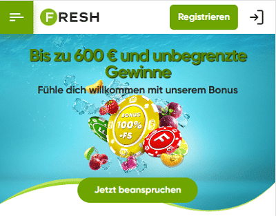 Fresh Casino Willkommen Bonus